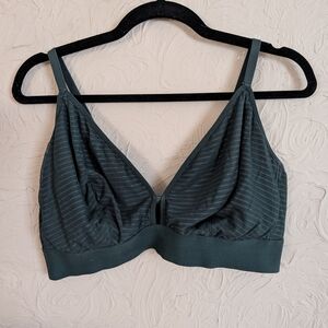 Lively Deep Teal Striped Bralette
